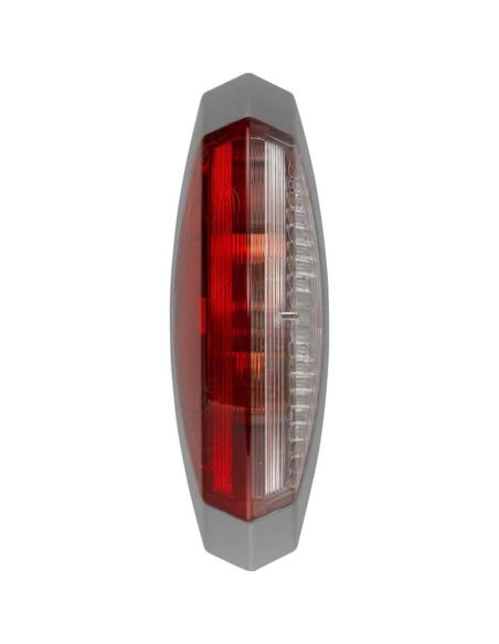 Feu témoin Galibo gris foncé avec lumière blanche et rouge et ampoule C5W - pour caravanes VDL 30023288 2XS 008 479-061