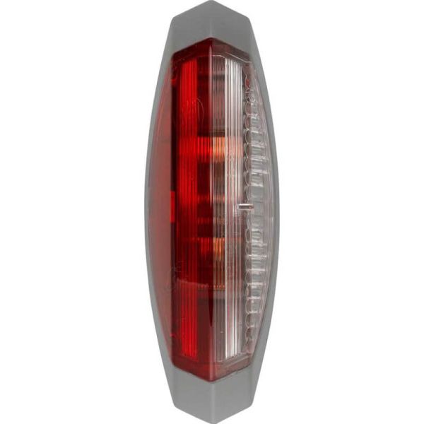 Feu témoin Galibo gris foncé avec lumière blanche et rouge et ampoule C5W - pour caravanes VDL 30023288 2XS 008 479-061