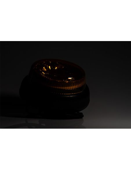 Poderosa luz LED âmbar giratória com flash duplo e fixação central por parafuso FT-101 SC DF LED TA1 12V 24V