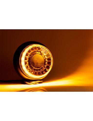 Poderosa luz LED âmbar giratória com flash duplo e fixação central por parafuso FT-101 SC DF LED TA1 12V 24V