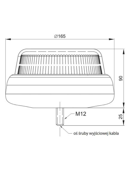 Medições Poderoso LED âmbar rotativo duplo flash com fixação central por parafuso FT-101 SC DF LED TA1 12V 24V
