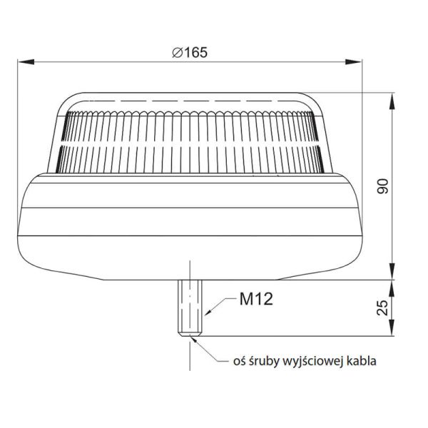 Medidas Rotativo LED Ambar potente Doble Flash sujección con tornillo central FT-101 SC DF LED TA1 12V 24V