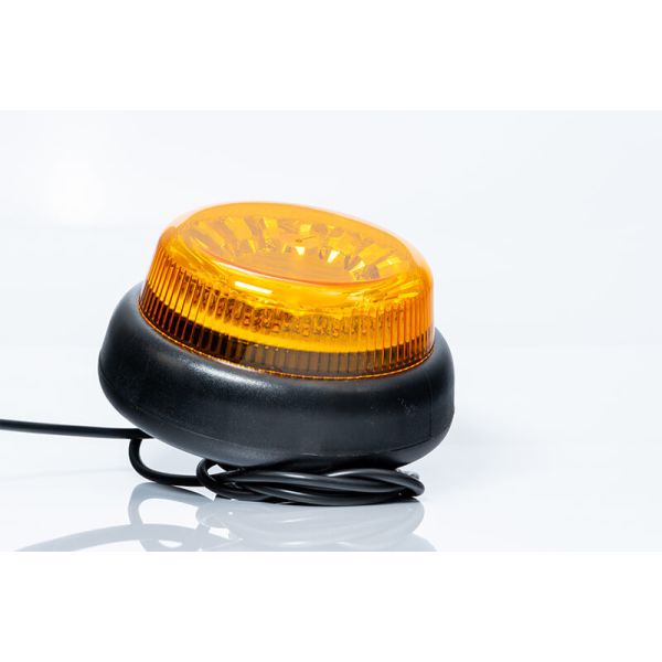 Poderosa luz LED âmbar giratória com flash duplo e fixação central por parafuso FT-101 SC DF LED TA1 12V 24V