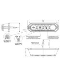 Medidas Barra LED trasera 3 Funciones Homologada y Estanca Tulipa Transparente 4 Leds R1 S1 2A