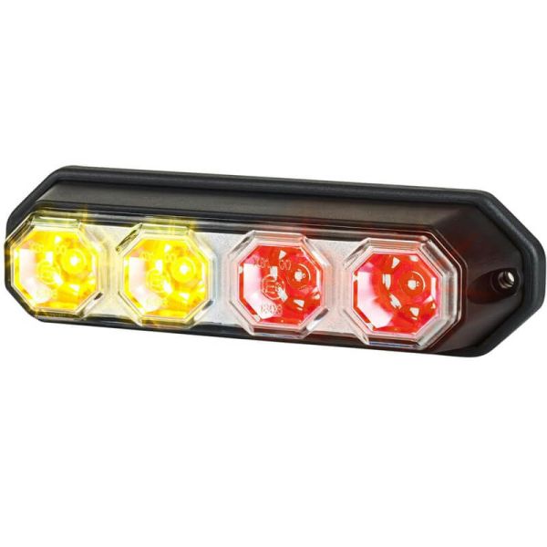 Barra LED trasera 3 Funciones Homologada y Estanca Tulipa Transparente 4 Leds R1 S1 2A