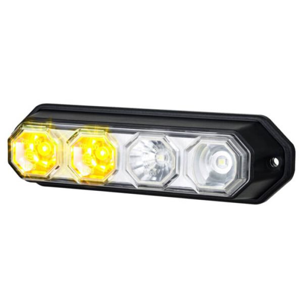 Barra de farol LED Tipo 2 Funções Aprovadas e Seladas Tulipa Transparente 4 LEDs Posição e Piscando A 1 R10