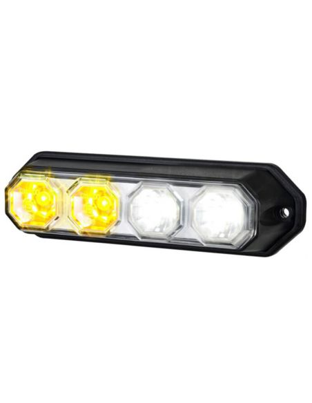 Barre de phares à LED Type 2 Fonctions Homologué et scellé Tulipe transparente 4 LED Position et clignotant A 1 R10