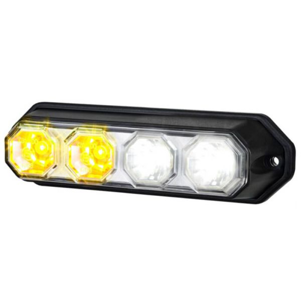 Barra de farol LED Tipo 2 Funções Aprovadas e Seladas Tulipa Transparente 4 LEDs Posição e Piscando A 1 R10