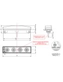Medidas Piloto LED de galibo delantero Graphite para visera Scania con Cable y con o sin conector Graphite Dark A R10
