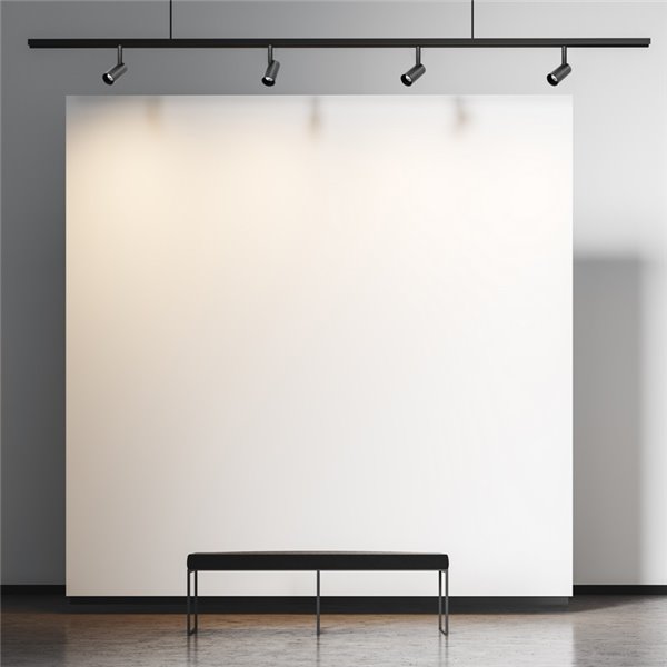 Spot LED magnétique sur rail avec anneau lumineux noir, MAGNETO 48V, 7W 3000K/4000K