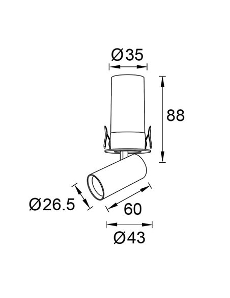 Spot encastré LED GARDA MINI 5 W, noir 2700 K/3000 K
