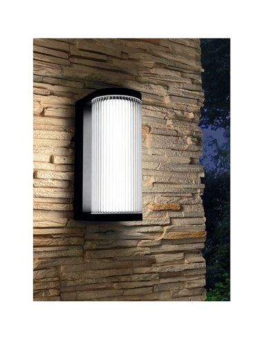 Aplique LED de pared exterior negro GANT, IP65 12W 3000K