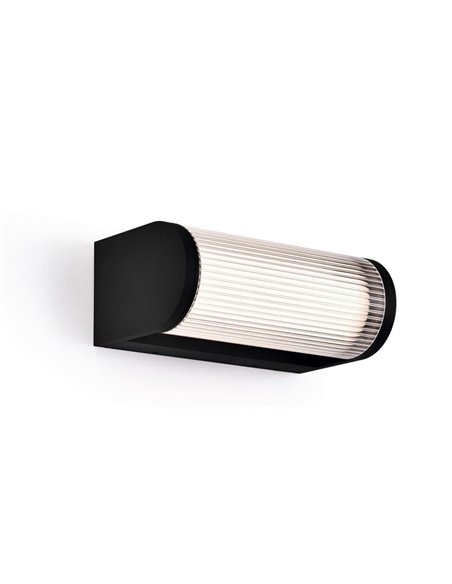 Aplique LED de pared exterior negro GANT, IP65 12W 3000K