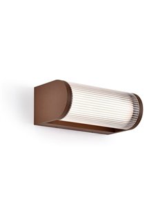 Aplique LED de pared exterior corten GANT, IP65 12W 3000K