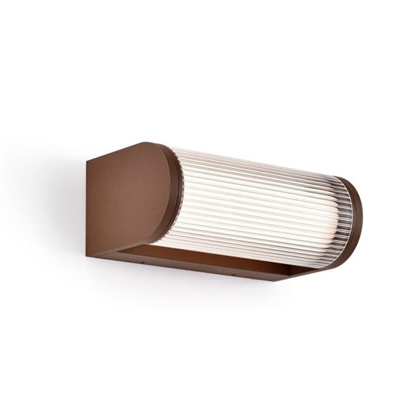 Aplique LED de pared exterior corten GANT, IP65 12W 3000K