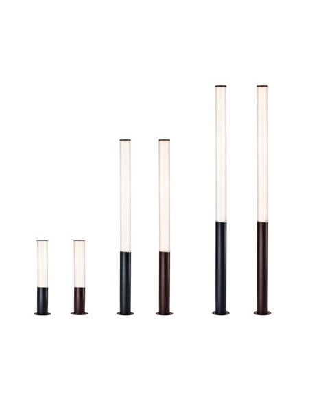 Bolardo LED de 65cm para exterior GANT, IP65 18W 3000K negro/corten