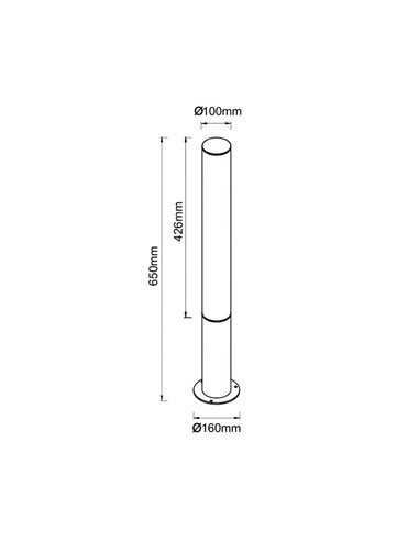 Bolardo LED de 65cm para exterior GANT, IP65 18W 3000K negro/corten