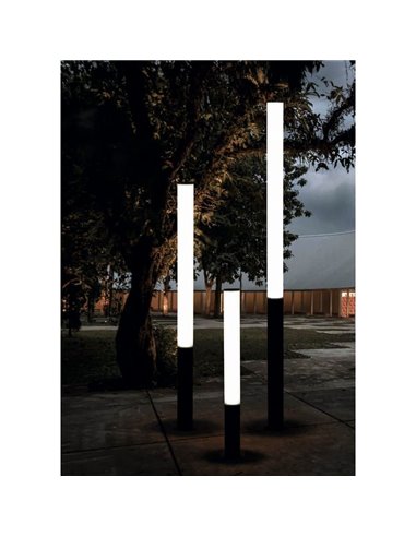 Bolardo LED de 65cm para exterior GANT, IP65 18W 3000K negro/corten