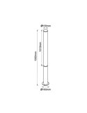 Bolardo LED de 155cm para exterior GANT, IP65 32W 3000K negro/corten