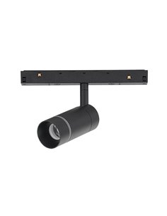 Foco LED carril magnético con anillo de luz negro, MAGNETO 48V dimmable, 7W 2700K/3000K