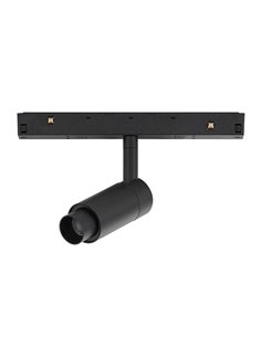 Foco LED de carril con zoom 10-38º MAGNETO 48V regulable TRIAC, 7W 3000K