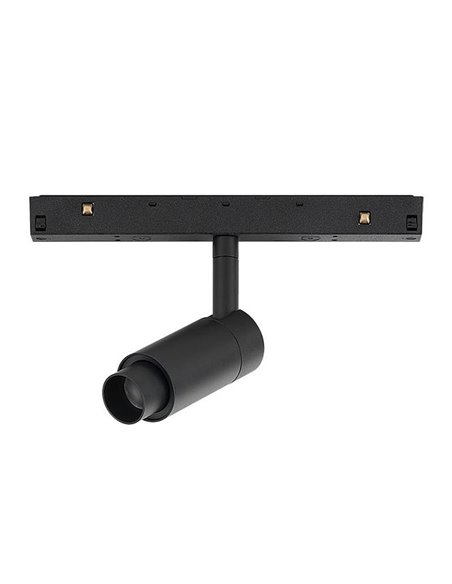 Foco LED de carril con zoom 10-38º MAGNETO 48V regulable TRIAC, 7W 3000K