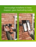 Aplique solar exterior cuadrado LYSIN SQ, tipo linterna, con sensor de movimiento, con bombilla solar reemplazable negro, 2700K