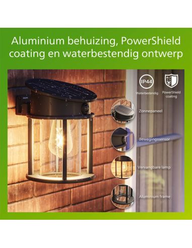 Luminária de parede solar circular para ambientes externos GERI RD, com sensor de movimento, ultraeficiente, 2700K/4000K