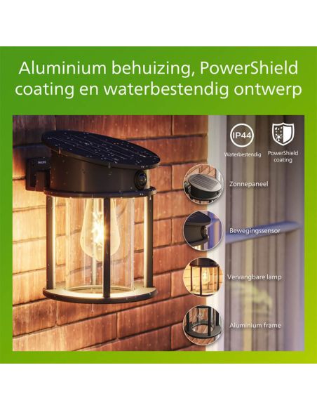 Aplique solar circular exterior GERI RD, sensor de movimiento, ultraeficiente, 2700K/4000K