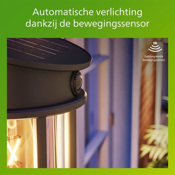 Aplique solar circular exterior GERI RD, sensor de movimiento, ultraeficiente, 2700K/4000K