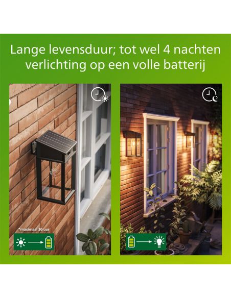 Aplique solar cuadrado exterior GERI SQ, sensor de movimiento, ultraeficiente con bombilla solar reemplazable, 2700K/4000K