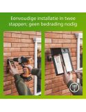 Aplique solar cuadrado exterior GERI SQ, sensor de movimiento, ultraeficiente con bombilla solar reemplazable, 2700K/4000K