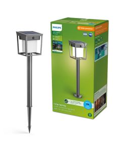Baliza con pica al suelo exterior LED BLAISE, ultraeficiente 1,8W 3000K con panel solar