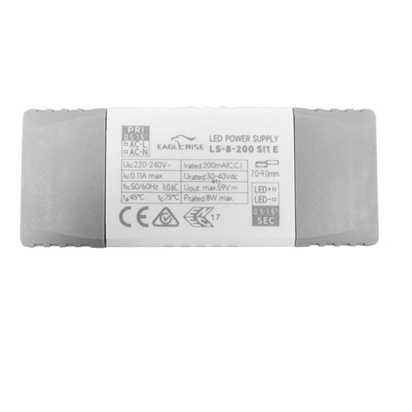 Driver TAMPA 8W, No Regulable On/Off o Dimmable Triac/Dali, 200mA