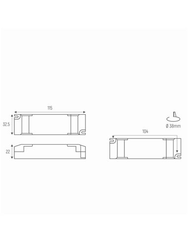 Driver TAMPA 8W, No Regulable On/Off o Dimmable Triac/Dali, 200mA