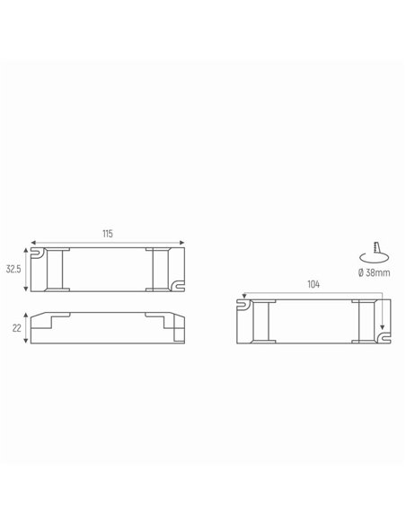 Driver TAMPA 8W, No Regulable On/Off o Dimmable Triac/Dali, 200mA