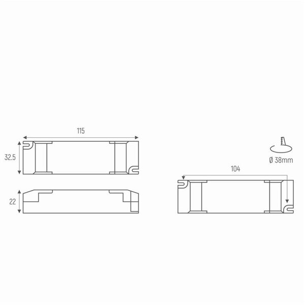 Driver TAMPA 8W, non réglable marche/arrêt ou gradable Triac/Dali, 200mA