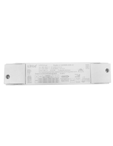 Driver TAMPA 8W, No Regulable On/Off o Dimmable Triac/Dali, 200mA