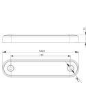 Medidas Barra de freno LED tercera luz de freno S3 R10 12V 24V Tulipa Blanca 12Cm de longitud