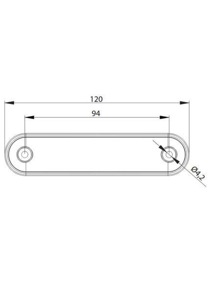 Medidas Barra de freno LED tercera luz de freno S3 R10 12V 24V Tulipa Blanca 12Cm de longitud