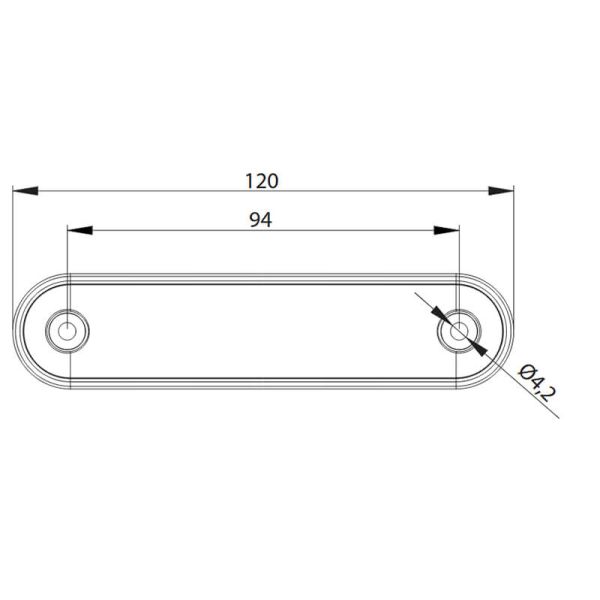 Medidas Barra de freno LED tercera luz de freno S3 R10 12V 24V Tulipa Blanca 12Cm de longitud