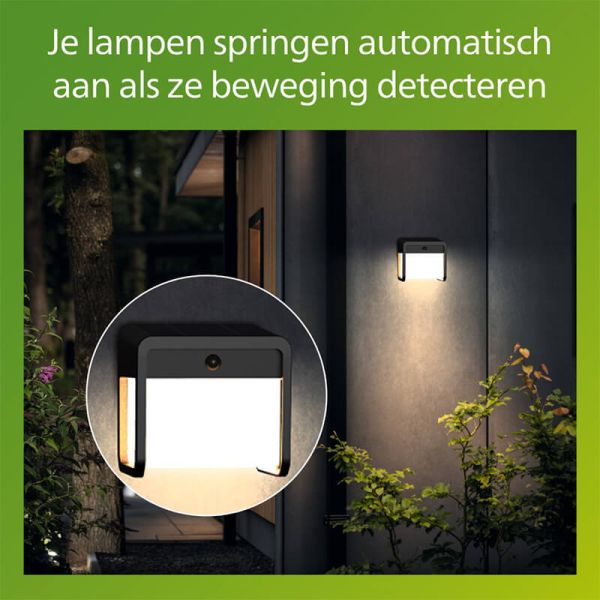 Aplique LED exterior solar con sensor de movimiento EZRA, negro 1,8W 250Lm, 3000K,