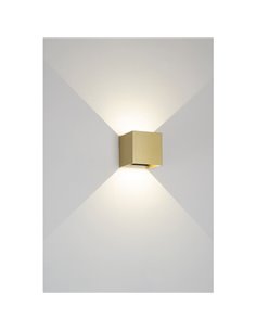 Luminária de parede LED decorativa 12W DAVOS dourada, luz ascendente e descendente, regulável 2700K/3000K