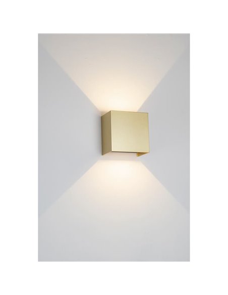 Aplique LED de pared sofisticado 20W DAVOS oro, luz arriba y abajo, 2700K/3000K dimmable