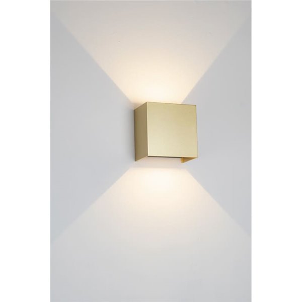 Aplique LED de pared sofisticado 20W DAVOS oro, luz arriba y abajo, 2700K/3000K dimmable