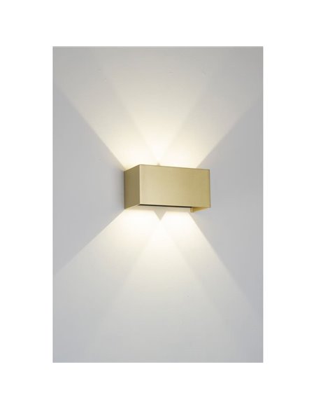 Aplique LED de pared elegante 24W DAVOS oro, luz arriba y abajo, 2700K/3000K dimmable