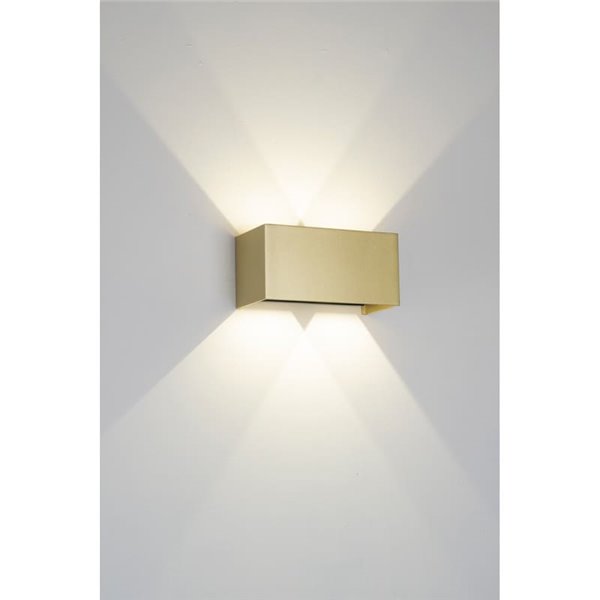 Aplique LED de pared elegante 24W DAVOS oro, luz arriba y abajo, 2700K/3000K dimmable