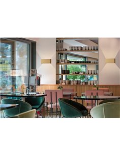 Elegante luminária de parede LED DAVOS Gold de 24 W, com iluminação para cima e para baixo, regulável em 2700 K/3000 K 2