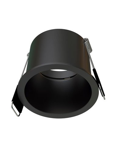Aro empotrable moderno redondo MALT negro, GU10 (no incl.), máx. 12W, corte 60mm