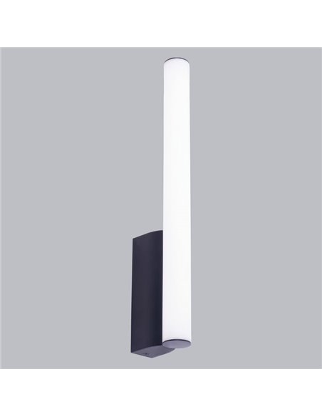 Élégant luminaire de salle de bain vertical LED ANTIGA 8 W, noir, 3 000 K/4 000 K, IP44